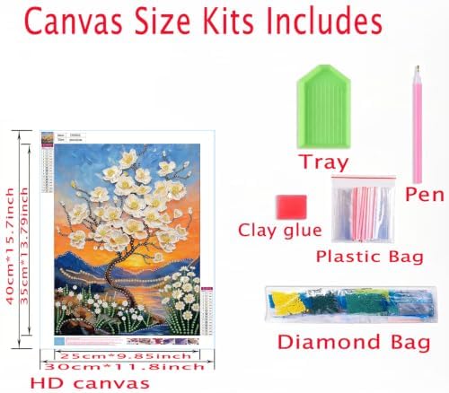 Flower Diamond Pearl Painting Kits for Adults Beginner,Diamond Dots 12X16In
