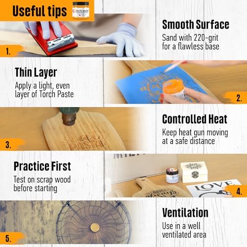 Torch Paste - The Original Wood Burning Paste | Made in USA | Heat Activated Non-Toxic Paste for Crafting & Stencil Wood Burning | Accurately & Easily Burn Designs on Wood, Canvas, Denim & More | 3 OZ