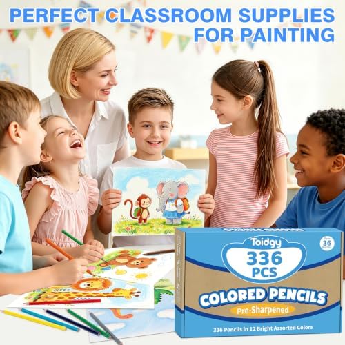 336 Count Colored Pencils Bulk, Colored Pencils for Kids 12 Assorted Colors