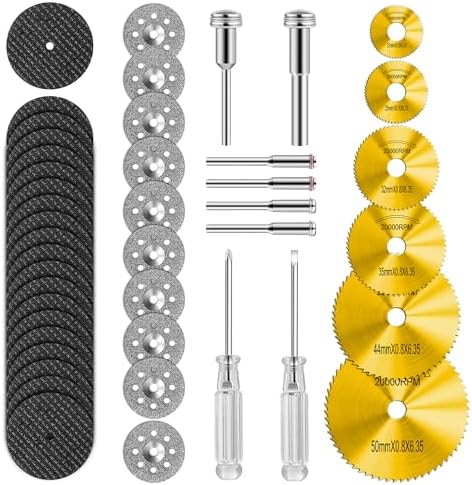 44 Pcs Gold Cutting Wheel Set Compatible with Plastic for Rotary Tool