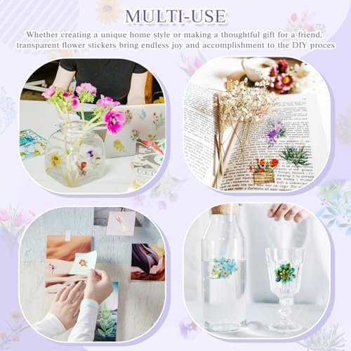 240Pcs Gilt Flower Stickers for Scrapbooking,Self-Adhesive Floral Stickers Scrapbook Supplies Journaling for Water Bottle Adult Card Making Letters DIY Cards Decoration