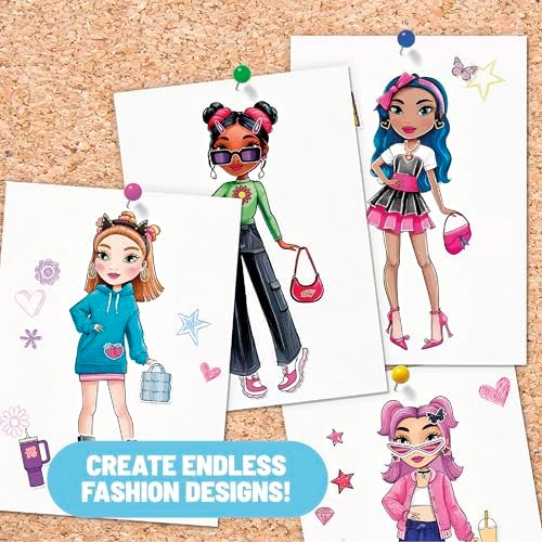Claire’s Light-Up Fashion Designer LED Tracing Tablet - 330-Piece Arts & Crafts Kit| Fashion Templates, Stickers, Colored Pencils & Paper| Kids Coloring & Drawing Board Activity| Girls Toy Gift|Age 8+