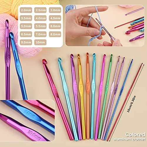 Pnytty 107Pcs Crochet Kit for Beginners Adults, Crochet Starter Kits