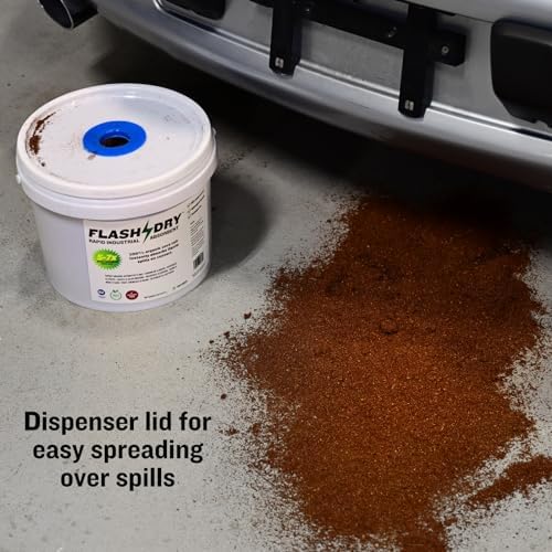 FlashDry Super Spill Absorbent, 5L Bucket with Dispenser Lid, 100% Organic Coco Coir, Landfill Safe, OSHA Approved, Ideal for Absorbing Oil, Paint, Grease in Garages, Kitchens, Janitor Kits, Pack of 2