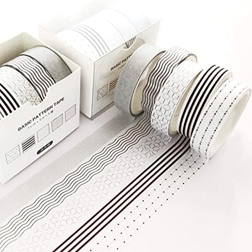 5 Rolls Washi Tape Set Creative Basic Skinny Decorative Tapes for Arts, DIY Crafts, Bullet Journals, Planners, Scrapbooking, Wrapping (Dot)