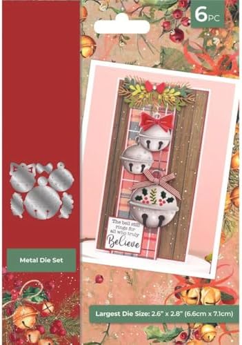Lapoo Christmas Metal Cutting Die for Scrapbooking, 3D Backgrounds Frame Cutting Dies DIY Album Card Making Decor Paper Metal Die Cuts Party Wedding Decorations (Christmas Bells Small 4.5 x 3.9 in)