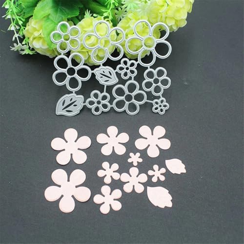 Scrapbooking Die-Cuts for Card Making, Christmas Metal Cutting Dies, Paper Craft Punch Template, Background Embossing Stencils, DIY Album Décor (Flower A)