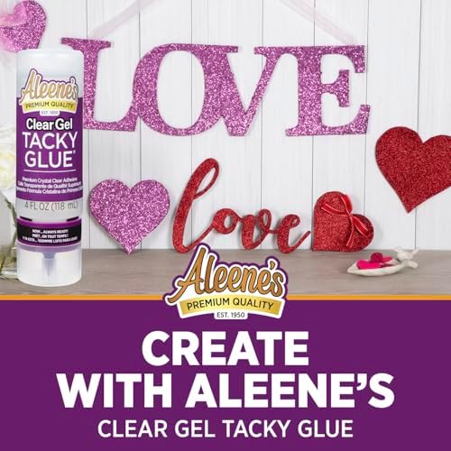 Aleene's Clear Gel Tacky Glue for Crafts in Always Ready Bottle, Nontoxic, Applies and Dries Clear, 4 fl oz