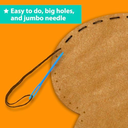 KRAFUN Beginner Sewing Kit, Sew Sloth & Leaf, Pre-Cut Felt, Kids Ages 5+
