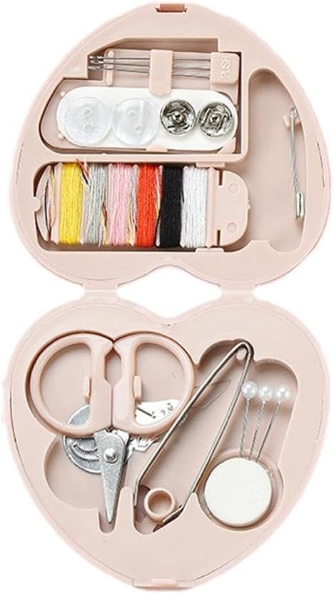 1 Pc Sewing Kit Box, Travel Sewing Kit for Adults, Sewing Tools Household Clothing Fixes Sewing Kit, Portable Mini Sewing Kit, Sewing Thread Accessories, Basic Sewing Supplies Accessories (Pink)