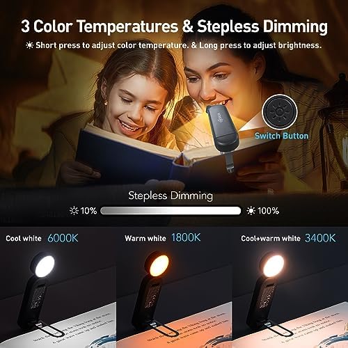 VAVOFO USB Rechargeable Book Light, Bookmark Clip on LED Reading Light