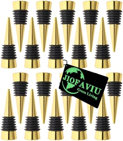 20 Pcs Wine Bottle Stopper Set Kit, Resin Wine Bottle Stoppers Molds Set Accessories, Wine Stopper for Silicone Molds Epoxy Resin (Alloy, Gold)