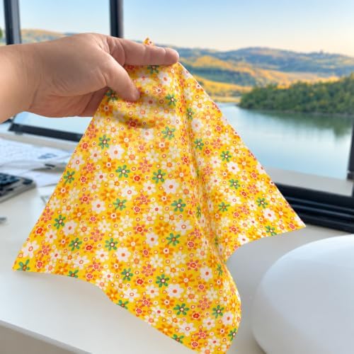 100 Pcs Cotton Fabric Squares for Quilting - 25x25cm (9.8"x9.8") Precut Fabric Bundles, 100 Non-Repeating Patterns, Lightweight Soft Floral Patchwork for Sewing DIY Crafts Beginners