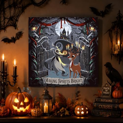 Christmas Paint by Numbers Kit for Adults Beginner with Framed 10x10 Inch