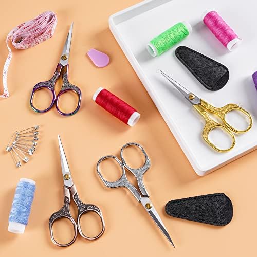 Embroidery precision scissors-Glexal 5 Inch Vintage Scissors-2 pack,Ultra Sharp Blade Shears,scotch small crafts scissors for multi purpose…