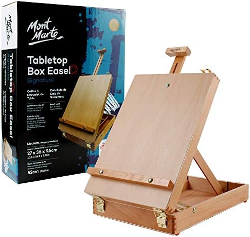 Mont Marte Tabletop Easels for Painting, Desk Box Easels for Kids Adults&Artists,Beech Wood
