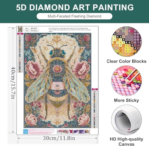 Zythron Bee Diamond Art Kits for Adults,Diamond Painting Kits for Beginner