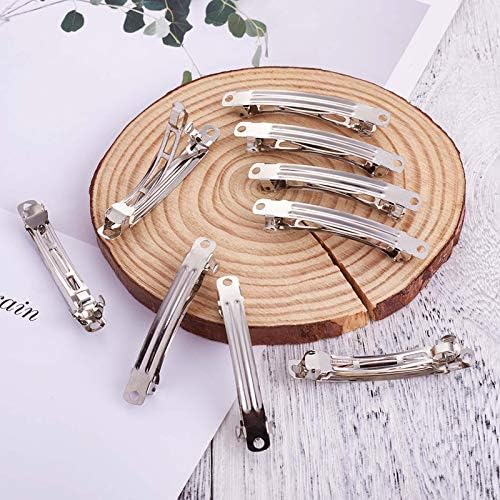 20Pcs Iron Hair Clip 59x6mm Metal French Hair Barrette Platinum for DIY Hairbow Jewelry Making