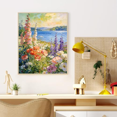 Dawnsphere Flowers Paint by Numbers Kit for Adults Without Frame 16x20 in