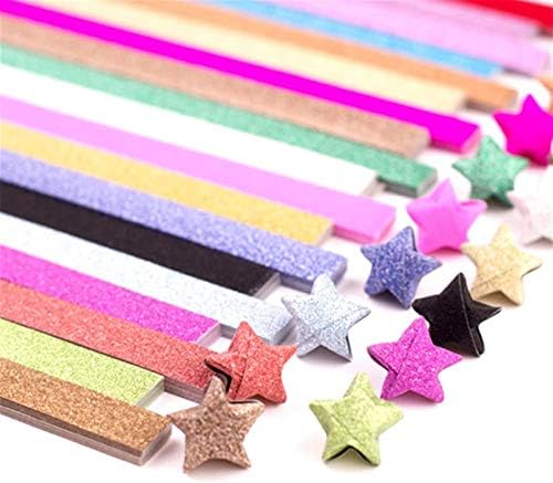 Yeooyoor Origami Stars Papers Package DIY Paper, 360 Sheets - 18 Colors ( Glitter Origami Stars)