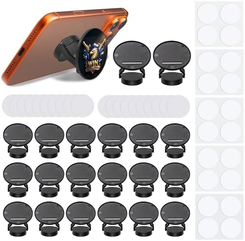 AOUXSEEM 20 Sets Phone Grip Sublimation Blanks, PVC Material Vibrant Colors for Heat Press Project, DIY Unique 360° Rotation Cell Phone Holder Finger Ring Kickstand Gifts (Black)