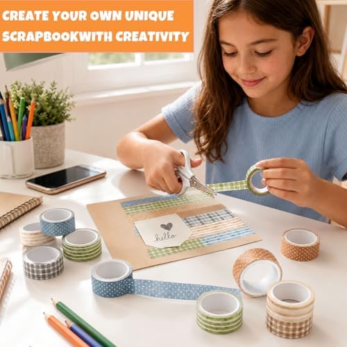 AnyDesign 12 Rolls Vintage Washi Tape Set Watercolor Earth Tone
