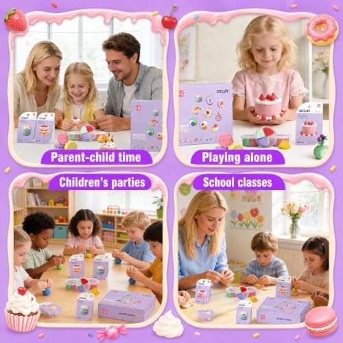 Air Dry Clay Kit -12 Desserts Modeling Clay for Kids Arts and Crafts