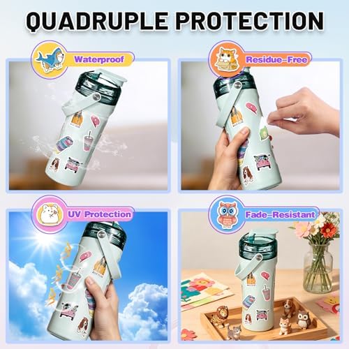 Arme Cute Animal Stickers Bulk Waterproof Water Bottle Stickers Pack 400PCS | Vinyl Stickers for Kids, Toddlers, Teens, Boy, Girl, Fun Stickers for Classroom Reward, Luggage, Cups, Random