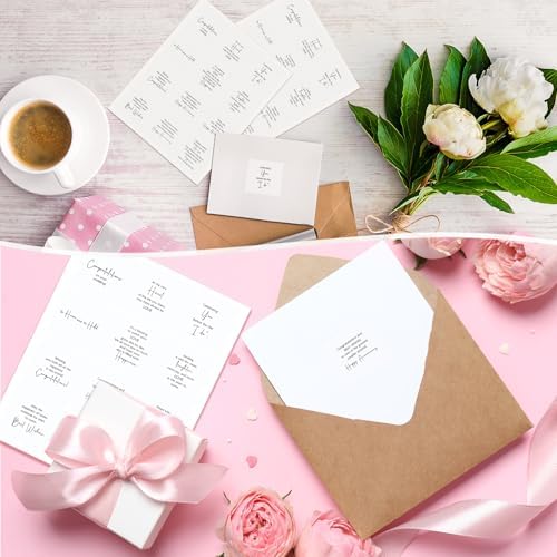 Watersay 240 Pcs Wedding Selection Peelable Stickers for Favors Greeting Quotes for Gift Boxes, Card Making, Envelopes, Wedding Anniversary Party Decorations, 4 x 3.5 Inches