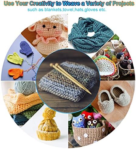 Mdoker 95pcs Knitting Needles Kit&Crochet Hooks Set 36 Straight Bamboo Knitting Needle 12 Small Size Lace Crochet Hook 5 Ergonomic Crochet Needles Knitting Set with Knitting Supplies&Accessories