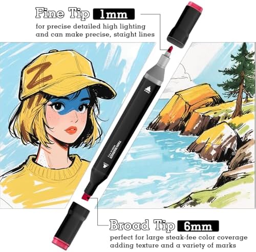 262 Colors Dual Tip Alcohol Markers, Dual Tips Art Markers, Permanent Sketch Marker Set for Adults Coloring, Painting, Sketching, Illustrations