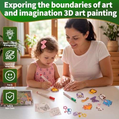 Magic Foam Texture Painting Kit, magic Puffy Set Includes Gift Bags & Cards