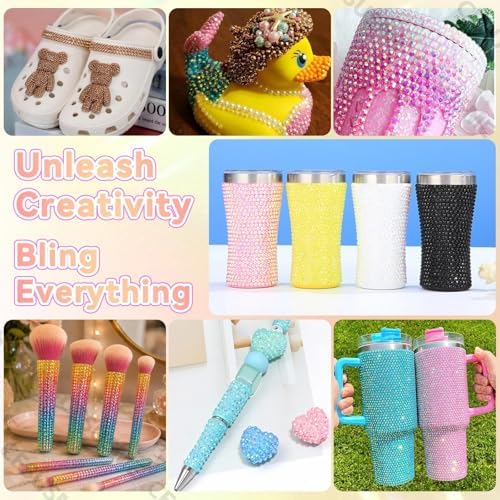 28000 Pcs Color Rhinestones Bedazzling Kit, Copper Resin Gems for Crafts