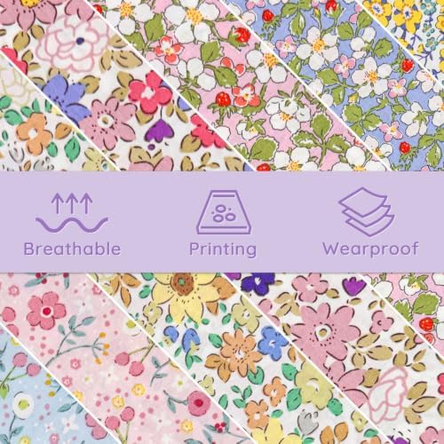 Aubliss 8pcs Fat Quarter Fabric Bundles (100% Cotton - 20'' x 20'')