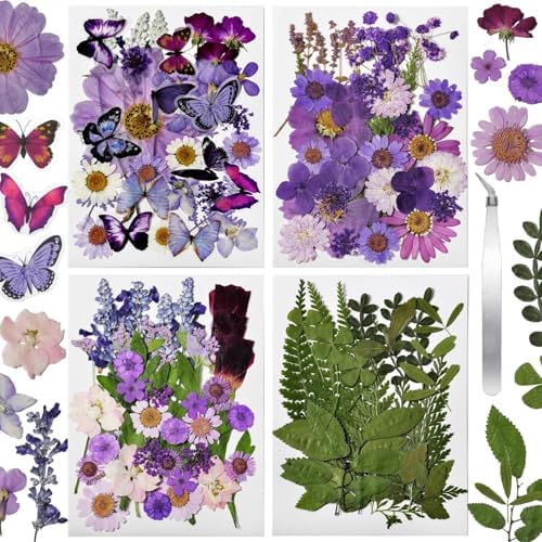 Dried Flowers for Resin 119Pcs Pink Real Natural Pressed Flowers