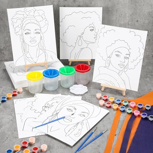 Sherr 140 Pcs 20 Set Pre Drawn Canvas Painting Kit, Elegant Lady