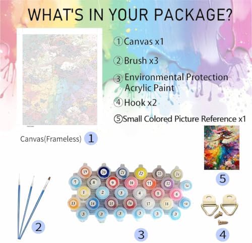 bleihum Paint by Numbers Kit for Adults Colorful Woman 16x20inch