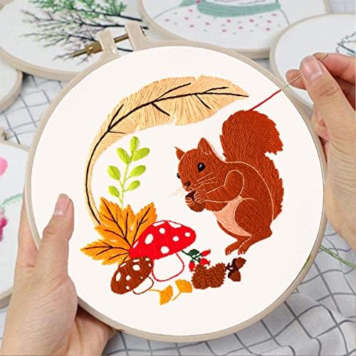 Louise Maelys 3 Set Animal Embroidery Kit for Beginners Cute DIY Gift