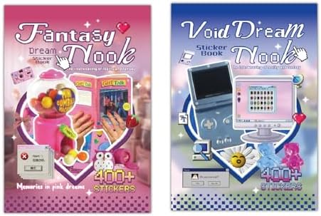 2 Pack Y2K Sticker Book Set 60 Sheets 800+ Vintage Aesthetic Stickers