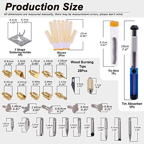 172Pcs Wood Burning Kit, Professional Adjustable Temperature Pyrography Wood-Burning Pen with Soldering Iron Tips, Woodburning Tool Accessories for Embossing Carving Soldering