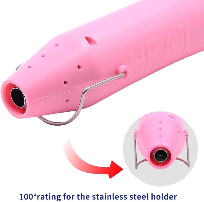 mofa Resin Heat gun,6.6ft Cable 300W Hot Air Gun for Crafting,Acrylic Paint Dryer Multi-Purpose Electric Heating Nozzle (Pink)