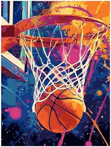 Reivworl Basketball Diamond Art Kits for Adults Beginner 12×16 inch
