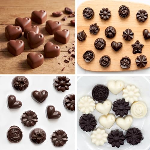 6 Pack Flower Shape Chocolate Candy Molds, Silicone Baking Molds