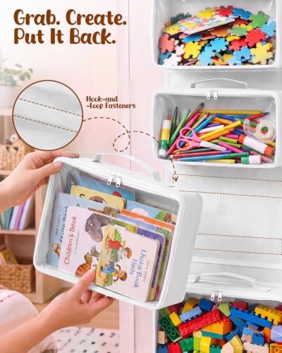 Over the Door Organizer, Hanging Craft and Art Supply Storage, White