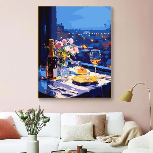 ZRIZQ Landscape Paint by Numbers Kit for Adults Beginner,City Scape,16x20