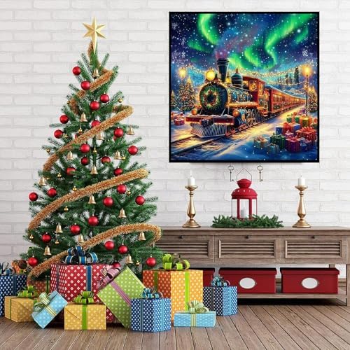 ijbnhd Christmas Train Diamond Art Kits for Adults Christmas