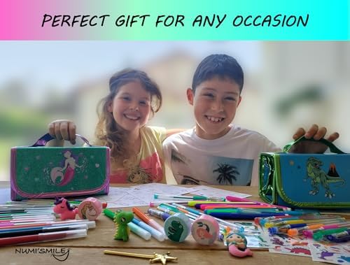Unicorn Pencil Case Kids Art Set With Fruit Scented Markers, Unicorn Gifts For Girls, Art Supplies For Kids, Birthday Gifts For Little Girls Age 3 4 5 6 7 8 Years Old, Washable Coloring Set Craft Kit