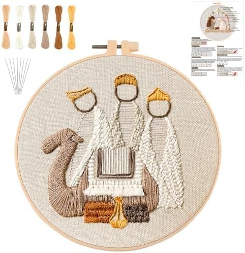 YOUDRN Nativity Scene Embroidery kit, King Christmas Embroidery Kits