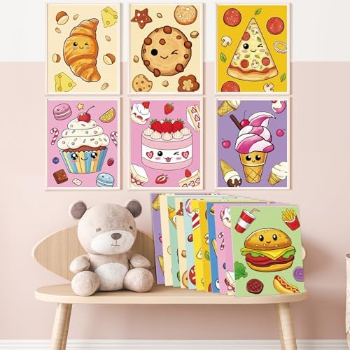 Louise Maelys 12 Pack Pre Drawn Canvas to Paint for Kids 8x10 Inch Snack