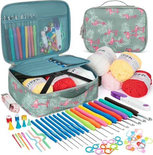 GMAK Crochet Kit for Beginners Adults, All in One Crochet Set Include Yarns